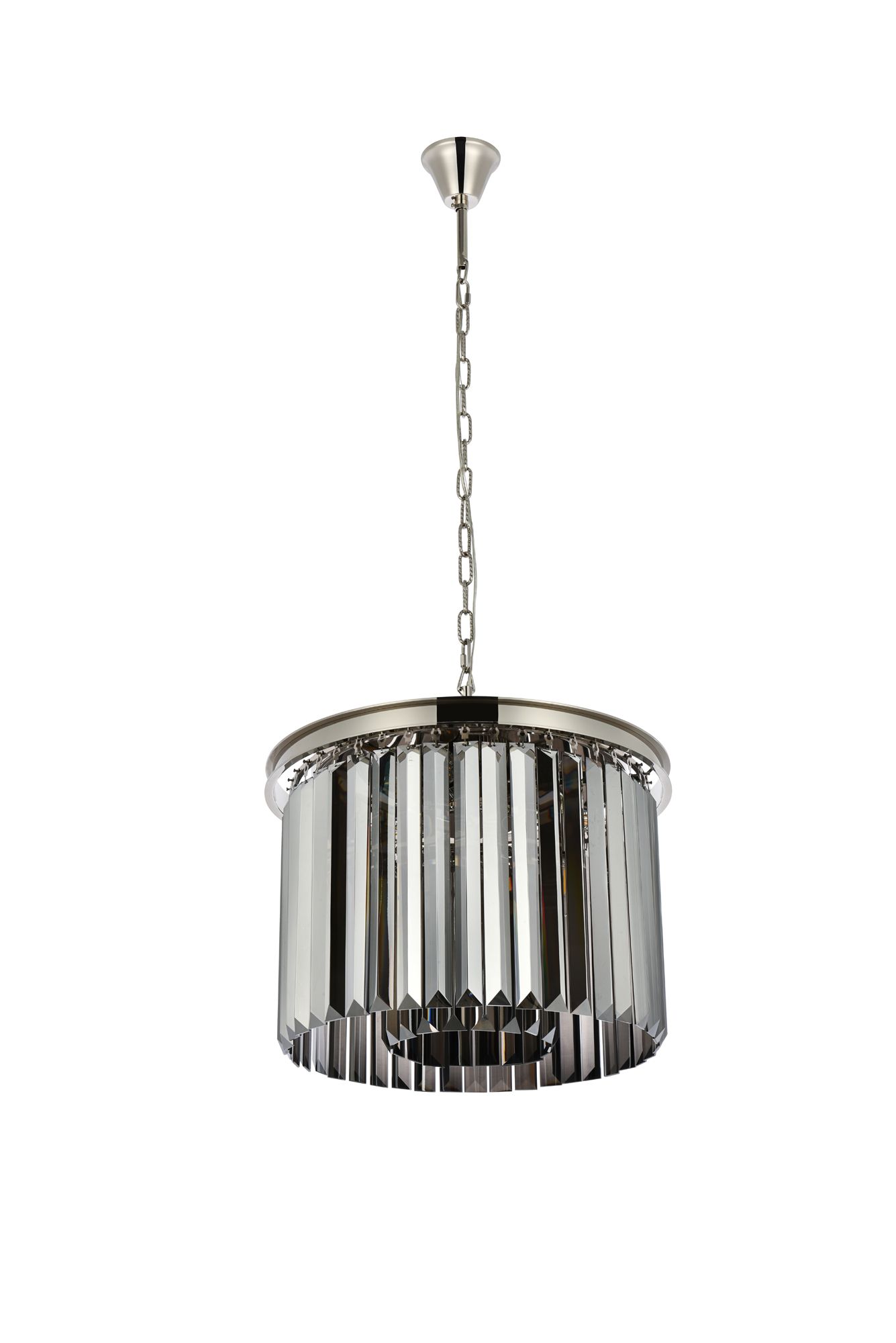 Sydney 6 Lt Polished Nickel Pendant Silver Shade (Grey)