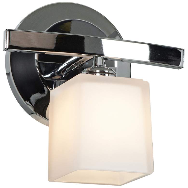 Image 1 Sydney 7 1/2" Wide Chrome Opal Glass Wall Sconce