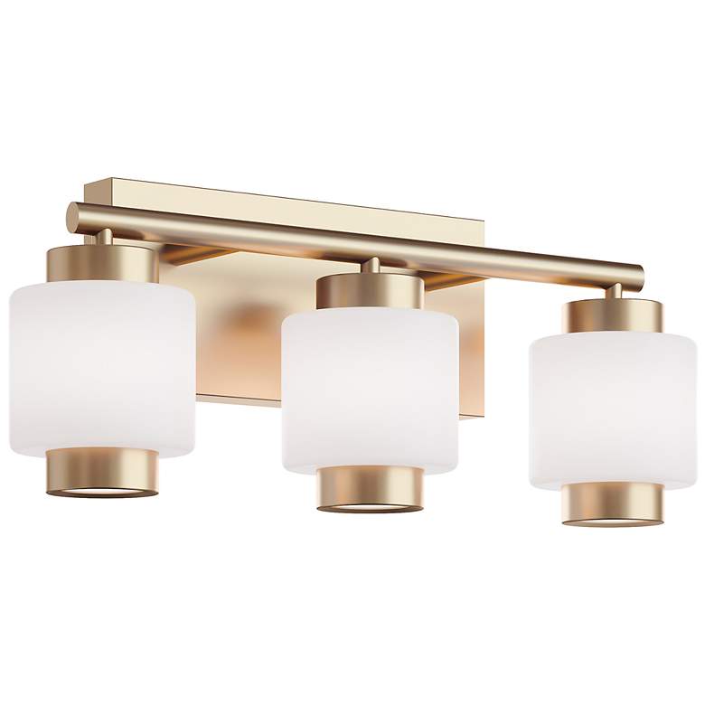 Image 1 Sydney 7" Wide 3-Light Light Antique Brass LED Vanity Light