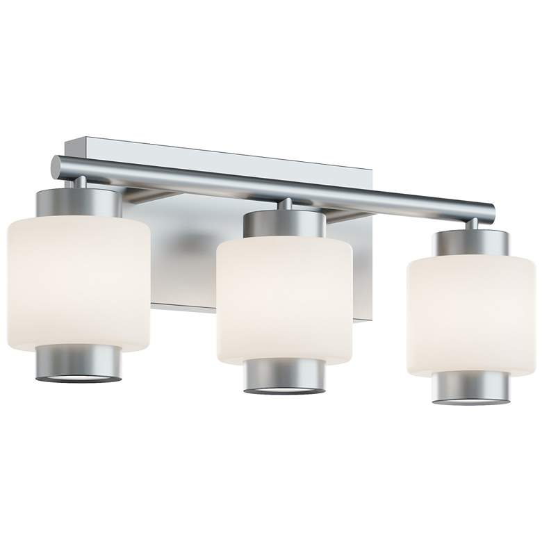 Image 1 Sydney 7" Wide 3-Light Satin Nickel LED Vanity Light