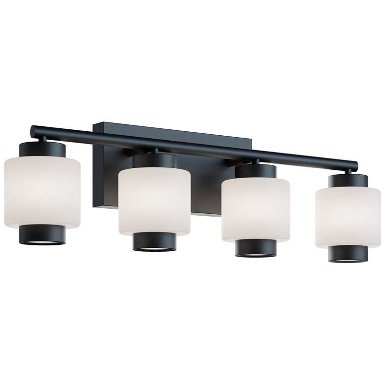 Image 1 Sydney 7" Wide 4-Light Black LED Vanity Light