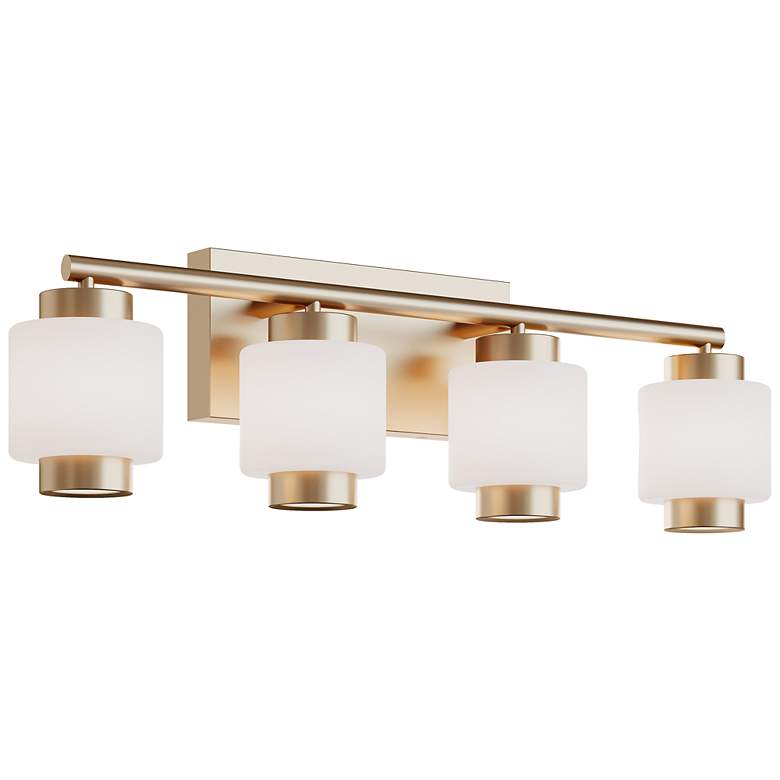Image 1 Sydney 7" Wide 4-Light Light Antique Brass LED Vanity Light