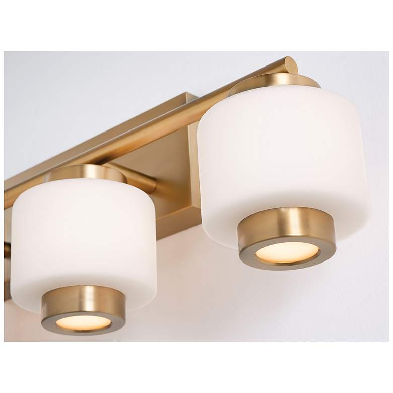 Image 3 Sydney 7" Wide 4-Light Light Antique Brass LED Vanity Light more views