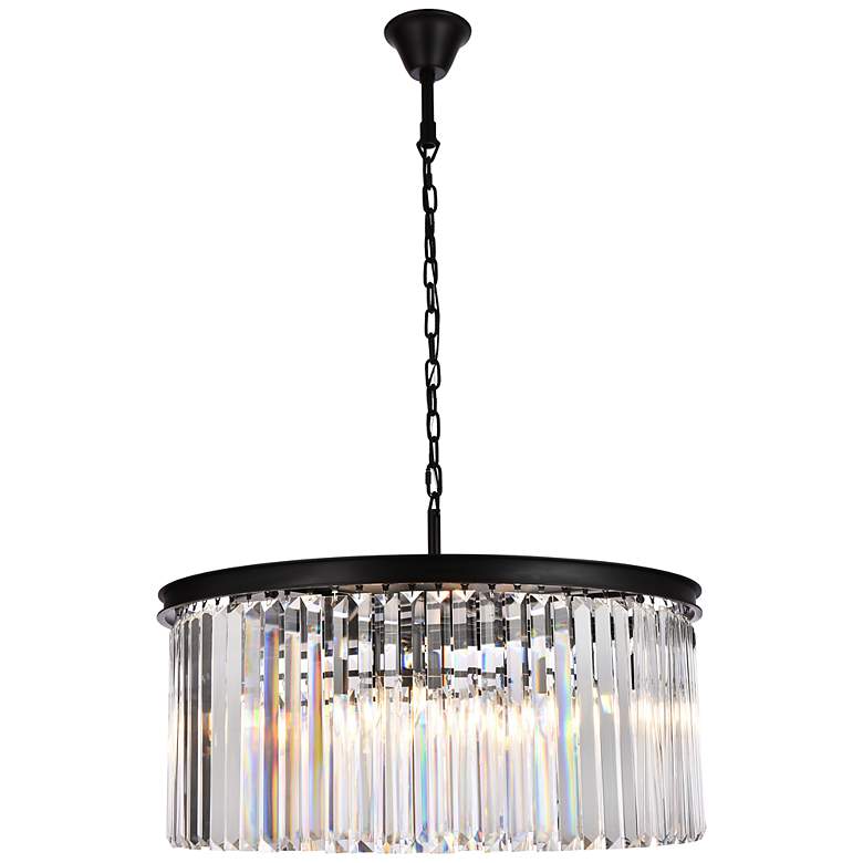 Image 2 Sydney 8 Lt Matte Black Chandelier Clear