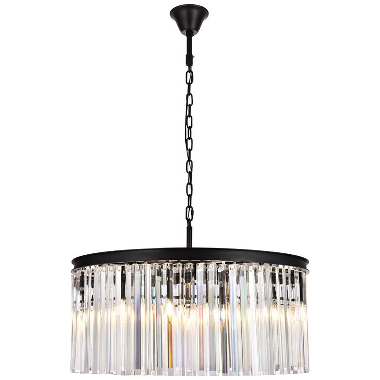 Image 2 Sydney 8 Lt Matte Black Chandelier Clear