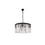 Sydney 8 Lt Matte Black Chandelier Clear