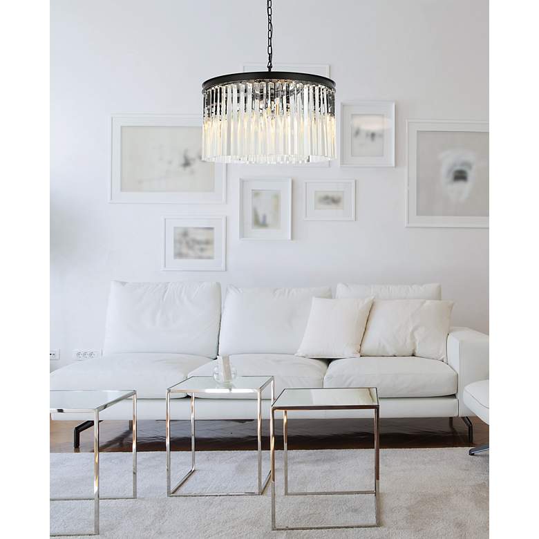 Image 3 Sydney 8 Lt Matte Black Chandelier Clear more views