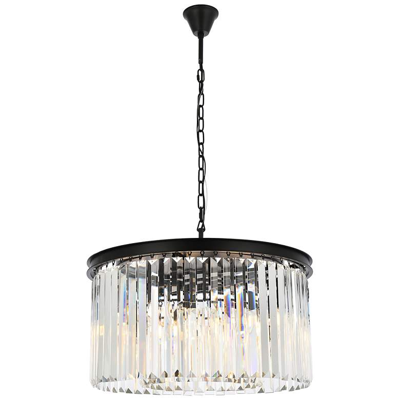 Image 2 Sydney 8 Lt Matte Black Chandelier Clear
