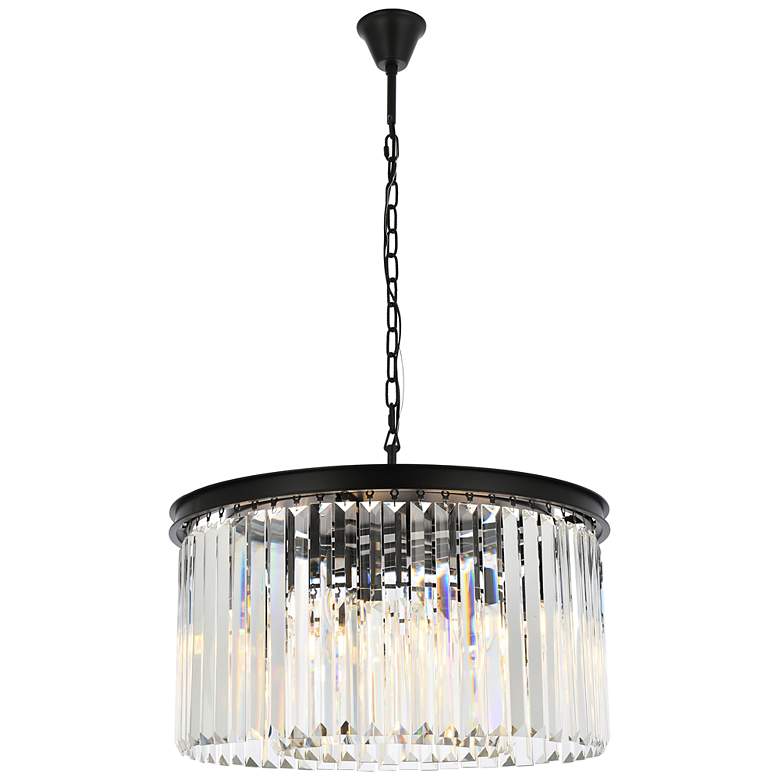 Image 1 Sydney 8 Lt Matte Black Chandelier Clear