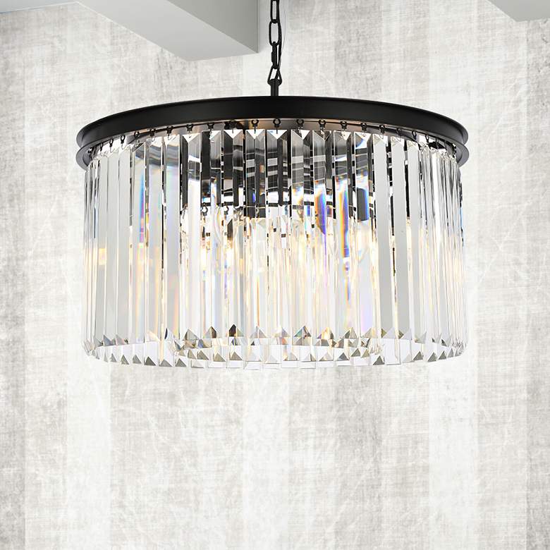 Image 1 Sydney 8 Lt Matte Black Chandelier Clear