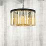 1_Sydney 8 Lt Matte Black Chandelier Golden Teak