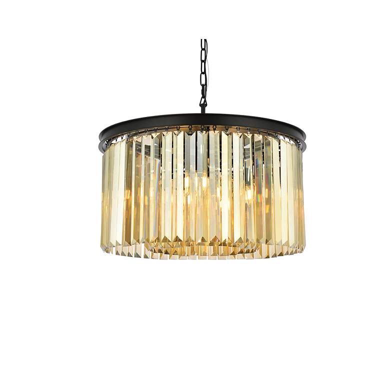 Image 4 Sydney 8 Lt Matte Black Chandelier Golden Teak more views