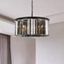 1_Sydney 8 Lt Matte Black Chandelier Silver Shade (Grey)