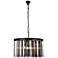 Sydney 8 Lt Matte Black Chandelier Silver Shade (Grey)