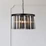 1_Sydney 8 Lt Matte Black Chandelier Silver Shade (Grey)