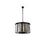 Sydney 8 Lt Matte Black Chandelier Silver Shade (Grey)