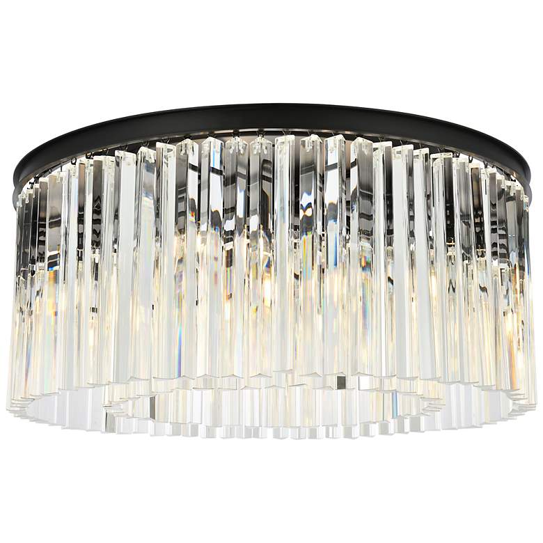 Image 2 Sydney 8 Lt Matte Black Flush Mount Clear