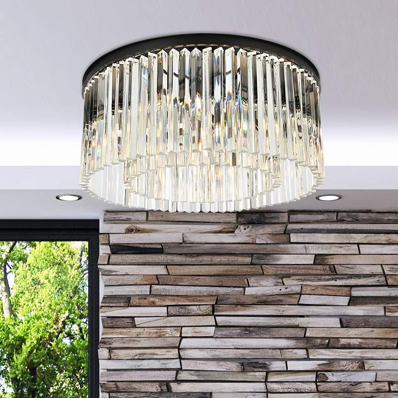 Image 1 Sydney 8 Lt Matte Black Flush Mount Clear