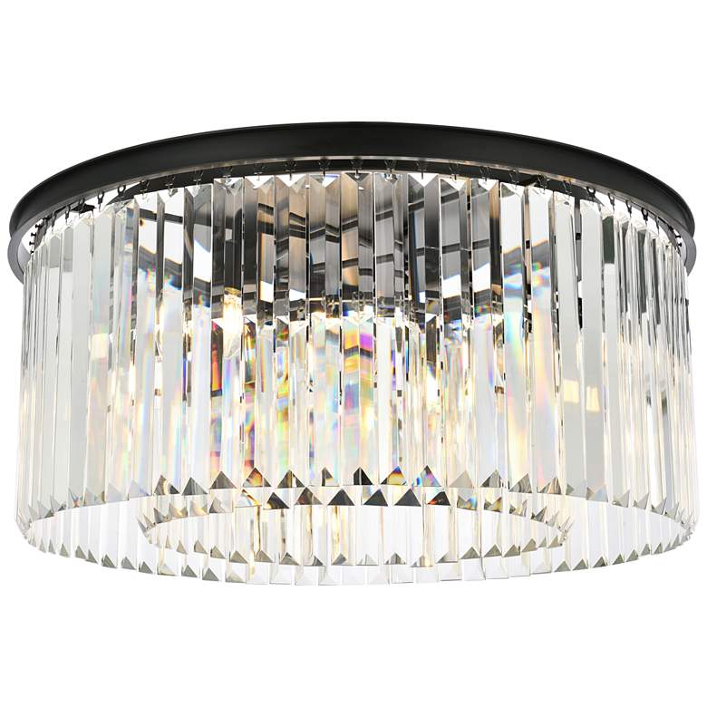 Image 1 Sydney 8 Lt Matte Black Flush Mount Clear