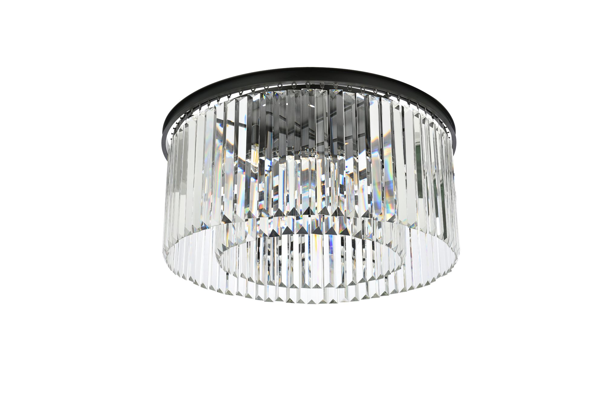 Sydney 8 Lt Matte Black Flush Mount Clear