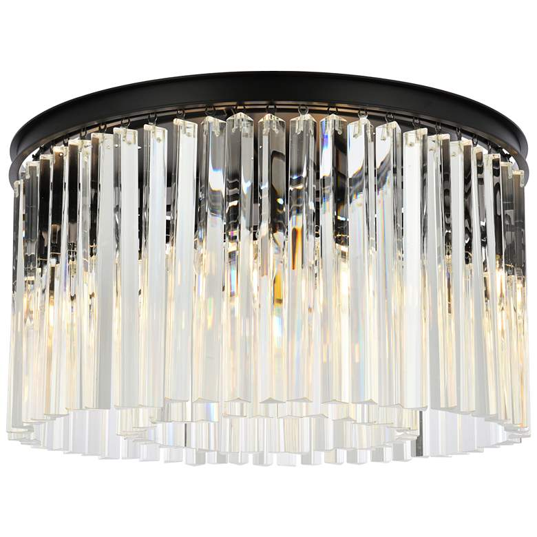 Image 2 Sydney 8 Lt Matte Black Flush Mount Clear