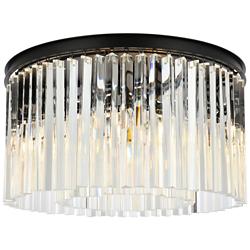 Sydney 8 Lt Matte Black Flush Mount Clear