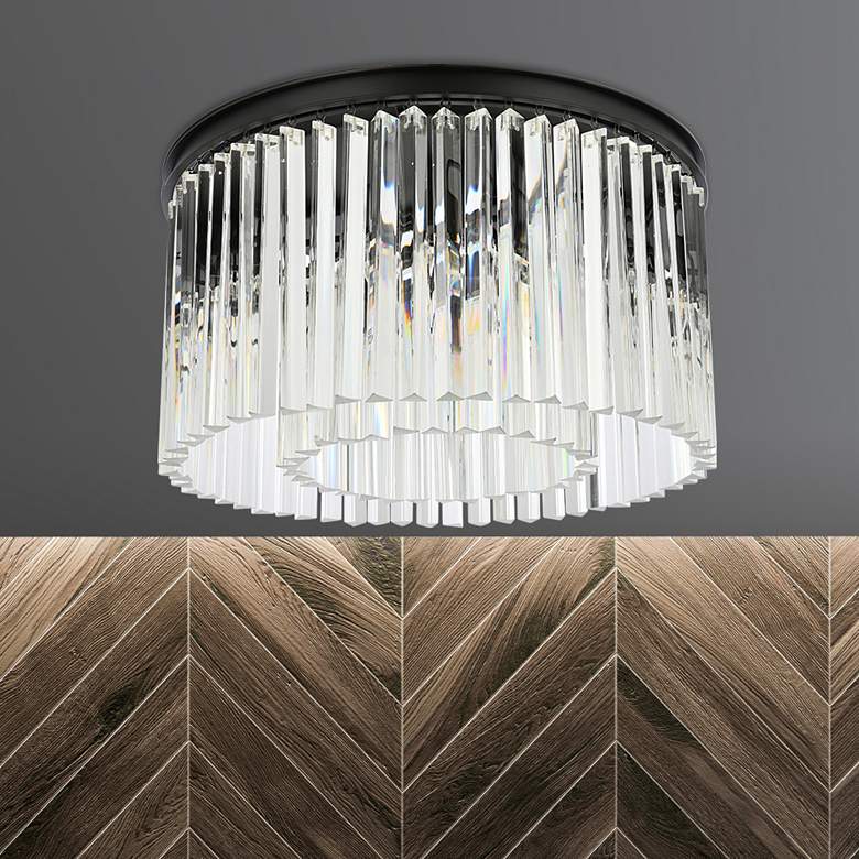 Image 1 Sydney 8 Lt Matte Black Flush Mount Clear