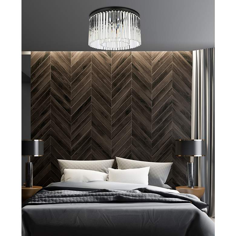 Image 3 Sydney 8 Lt Matte Black Flush Mount Clear more views