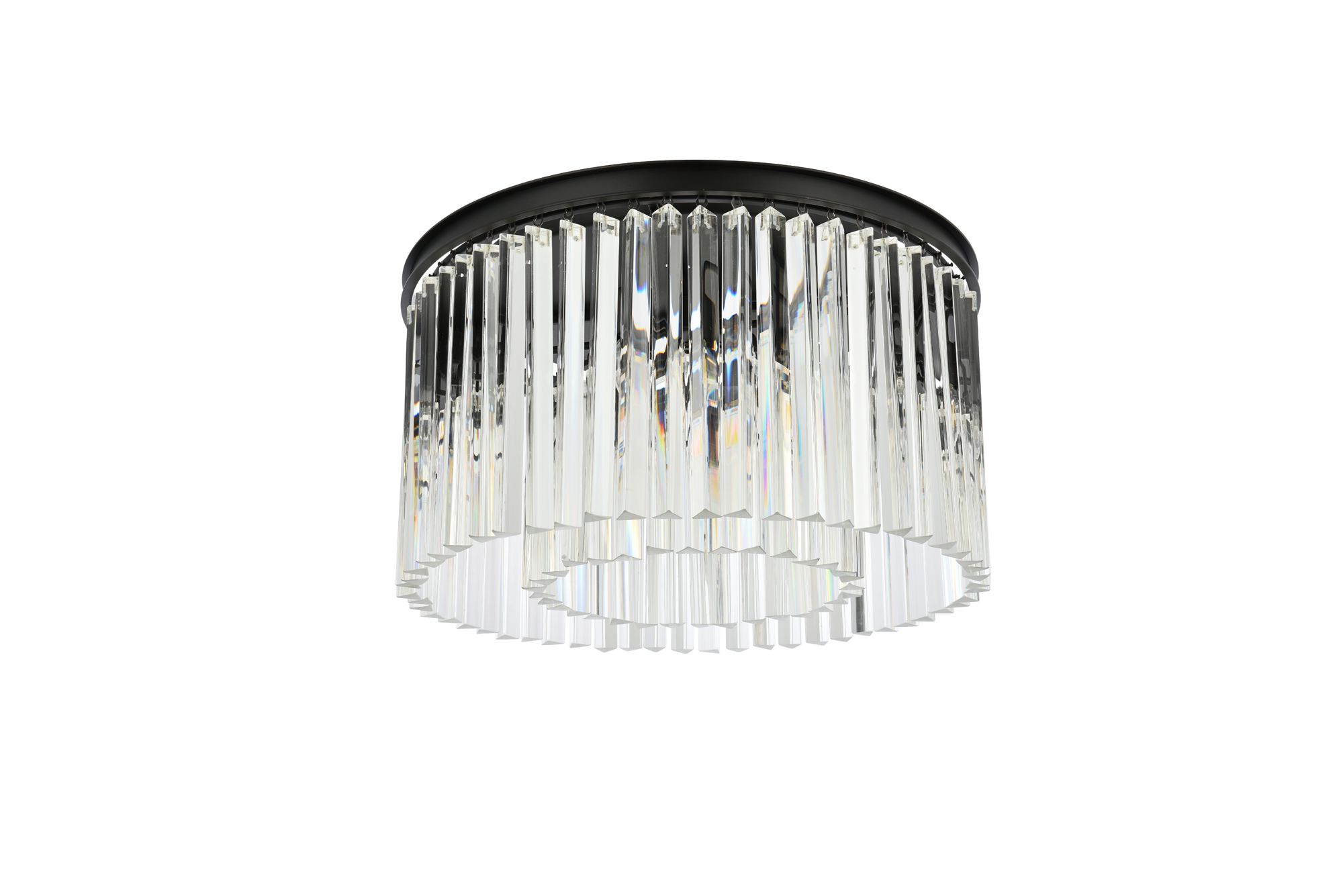 Sydney 8 Lt Matte Black Flush Mount Clear