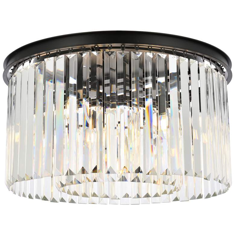 Image 1 Sydney 8 Lt Matte Black Flush Mount Clear