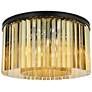 2_Sydney 8 Lt Matte Black Flush Mount Golden Teak