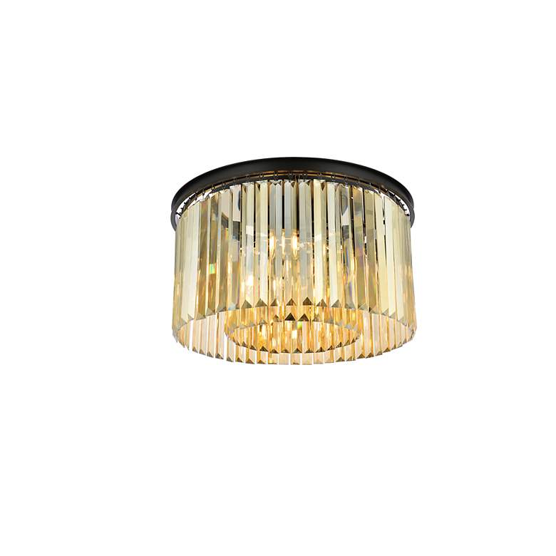 Image 4 Sydney 8 Lt Matte Black Flush Mount Golden Teak more views