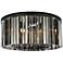 Sydney 8 Lt Matte Black Flush Mount Silver Shade (Grey)