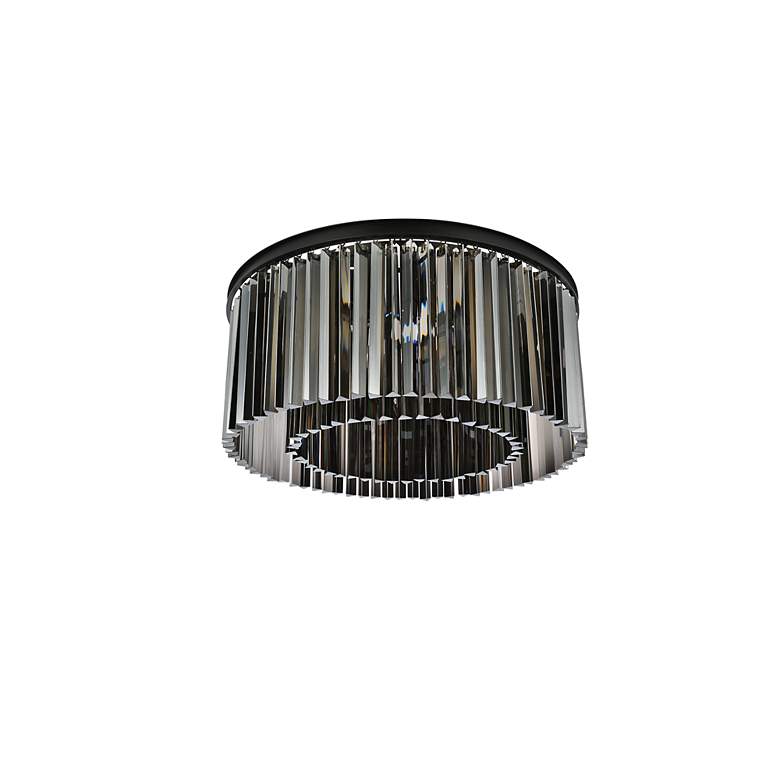 Image 6 Sydney 8 Lt Matte Black Flush Mount Silver Shade (Grey) more views