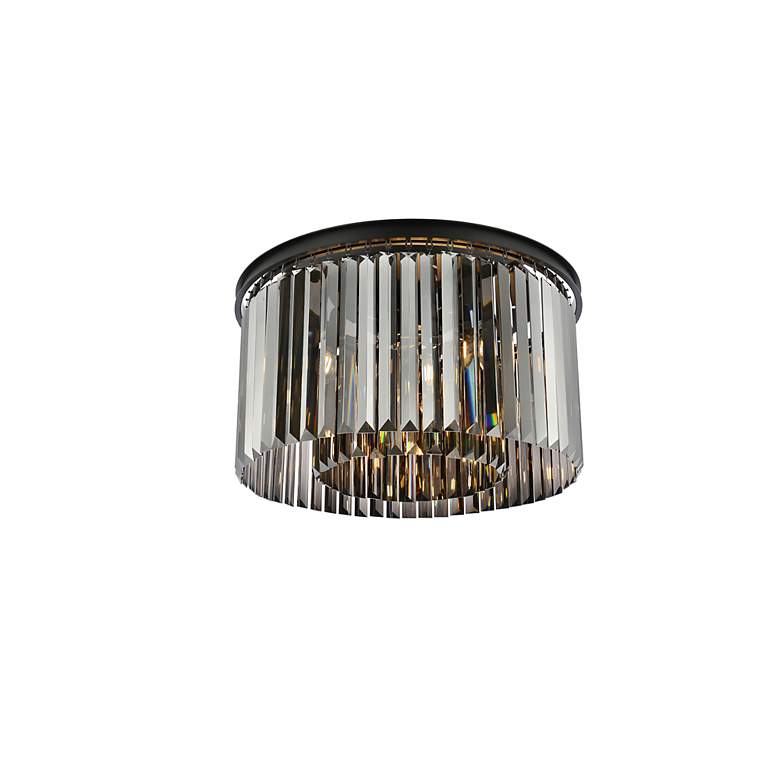 Image 4 Sydney 8 Lt Matte Black Flush Mount Silver Shade (Grey) more views