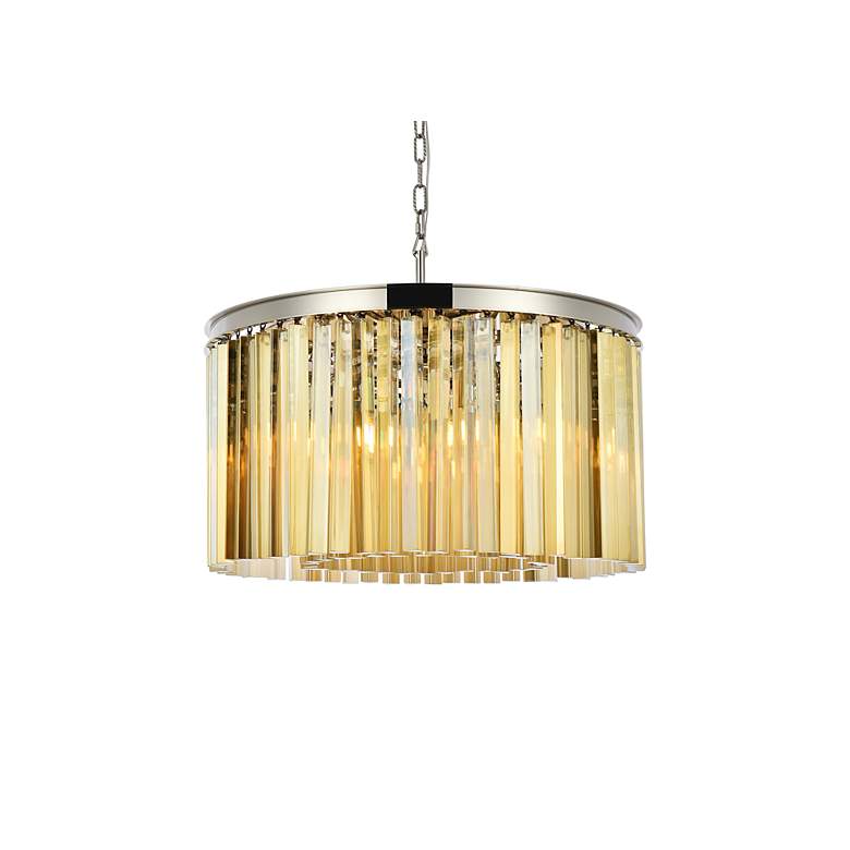 Image 4 Sydney 8 Lt Polished Nickel Chandelier Golden Teak more views