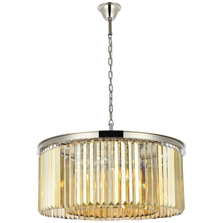 Image 1 Sydney 8 Lt Polished Nickel Chandelier (Golden Teak)