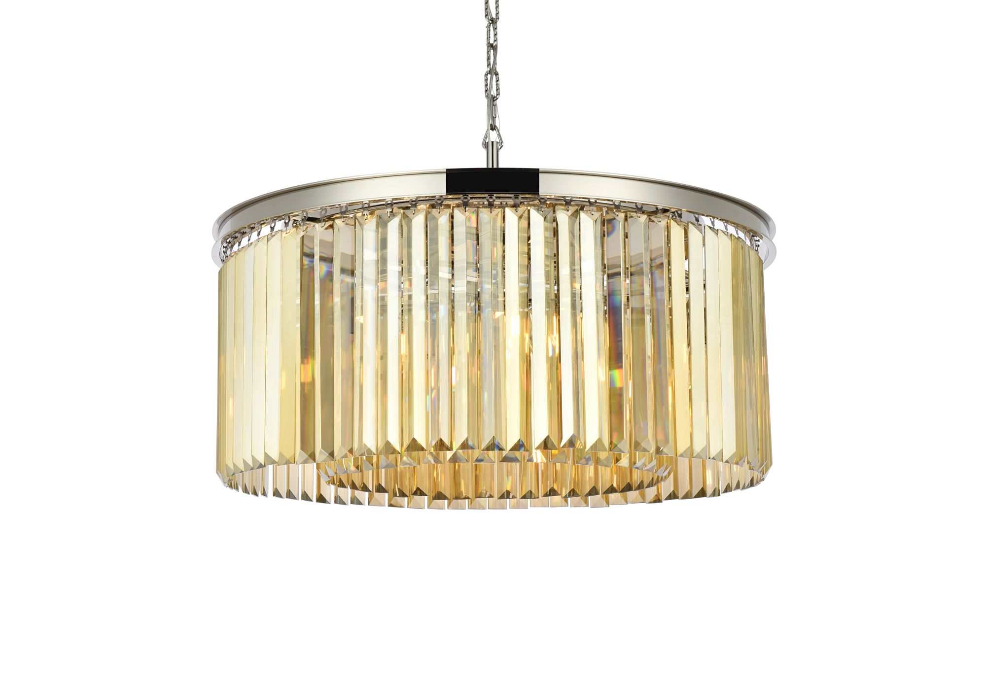 Image 4 Sydney 8 Lt Polished Nickel Chandelier (Golden Teak) more views