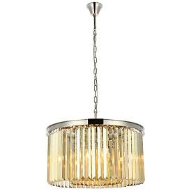 Image1 of Sydney 8 Lt Polished Nickel Chandelier Golden Teak