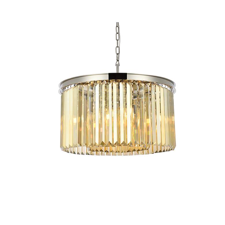 Image 4 Sydney 8 Lt Polished Nickel Chandelier Golden Teak more views