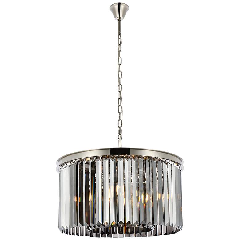 Image 2 Sydney 8 Lt Polished Nickel Chandelier Silver Shade (Grey)