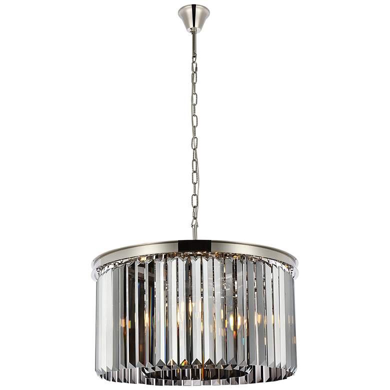 Image 1 Sydney 8 Lt Polished Nickel Chandelier Silver Shade (Grey)