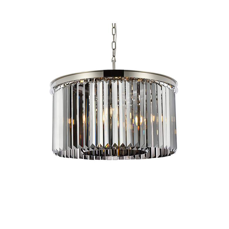 Image 4 Sydney 8 Lt Polished Nickel Chandelier Silver Shade (Grey) more views