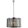 2_Sydney 8 Lt Polished Nickel Chandelier Silver Shade (Grey)
