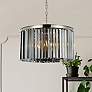 1_Sydney 8 Lt Polished Nickel Chandelier Silver Shade (Grey)