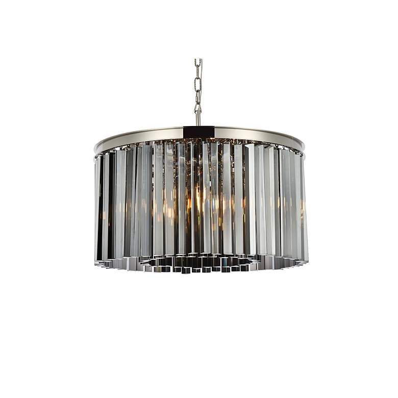 Image 4 Sydney 8 Lt Polished Nickel Chandelier Silver Shade (Grey) more views