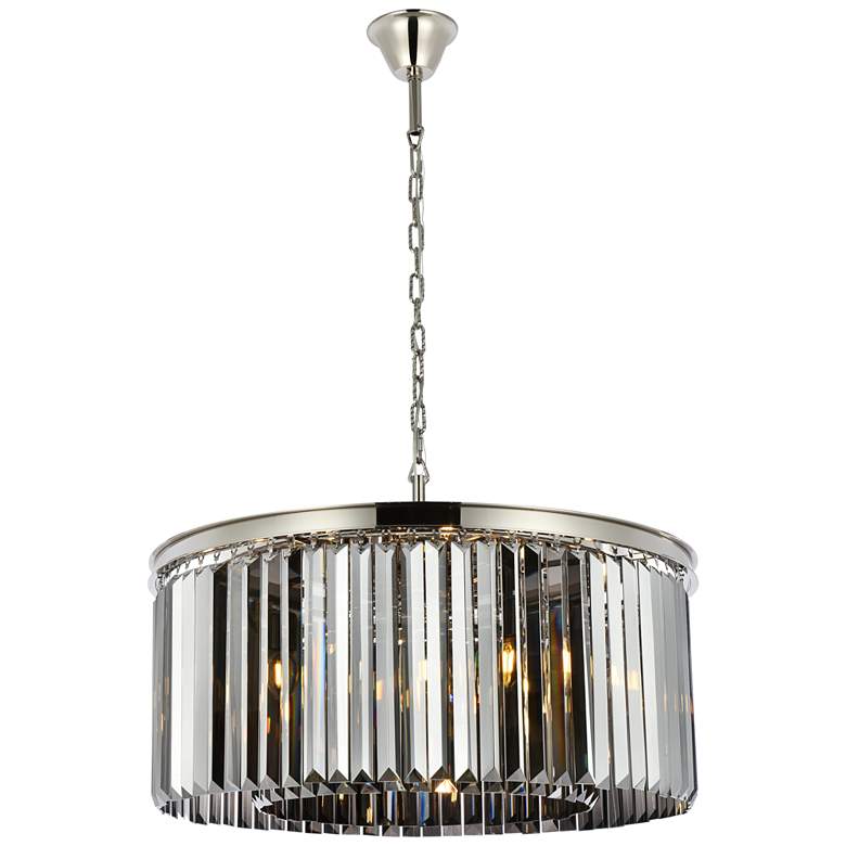 Image 1 Sydney 8 Lt Polished Nickel Chandelier Silver Shade - Grey