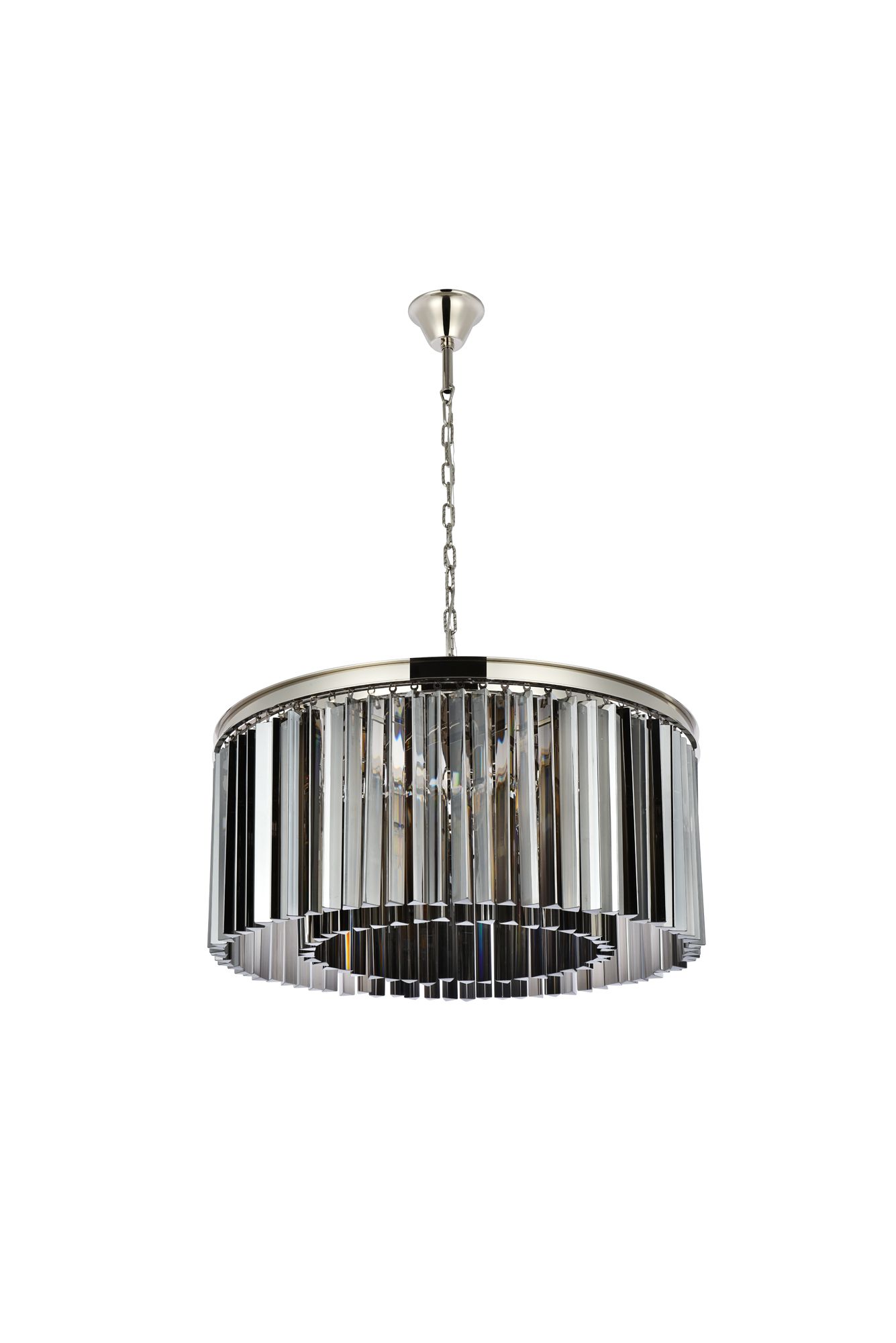 Sydney 8 Lt Polished Nickel Chandelier Silver Shade