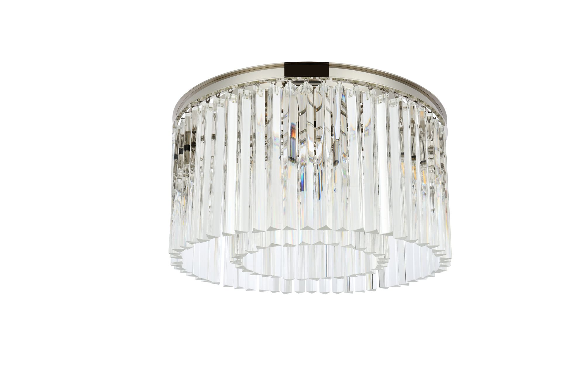 Sydney 8 Lt Polished Nickel Flush Mount Clear