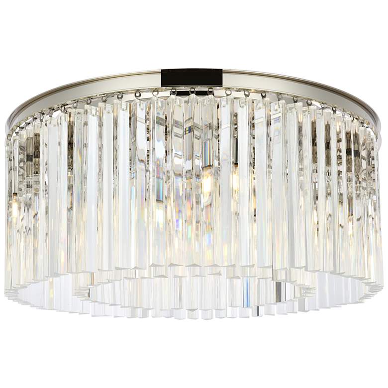Image 1 Sydney 8 Lt Polished Nickel Flush Mount Clear